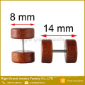 Factory Price Customized Fashion Stainless Steel Wood Stud Earrings